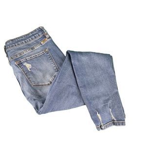 KanCan Women's casual faded denim distressed crop jeans, Size 29